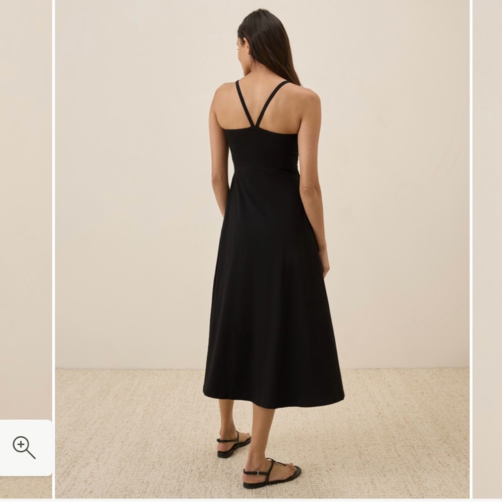 Pact Black Sleeveless Spaghetti Strap Midi Sundress